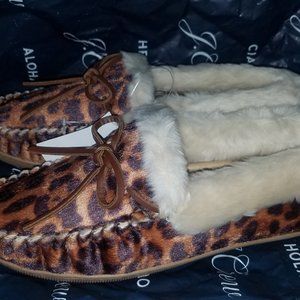J. Crew Moccasins Slipper Size 10 Fur Lined